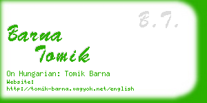 barna tomik business card